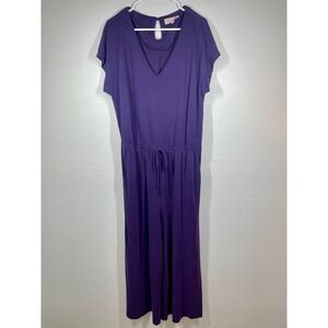 Philosophy Republic Clothing Purple V-Neck Drawstring Waist Jumpsuit - L